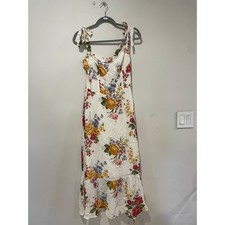 NWT Reformation Nikita Floral Tie Shoulder Midi Sundress Bouquet Women's Size 8