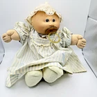 Vintage 1985 Cabbage Patch Kids Doll Baby Preemie Brown Eyes Pacifier Tan Tuft