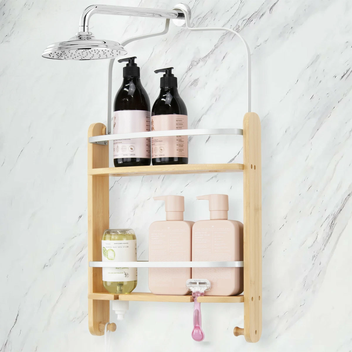 Bondi Over Door Screen Bamboo Shower Caddy with Universal Mounting
