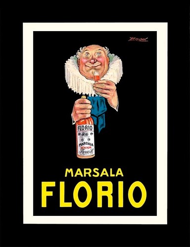 Poster Manifesto Locandina Pubblicitaria Marsala Florio Stampa Vintage 50x70 Cm. - 第 2/5 張圖片