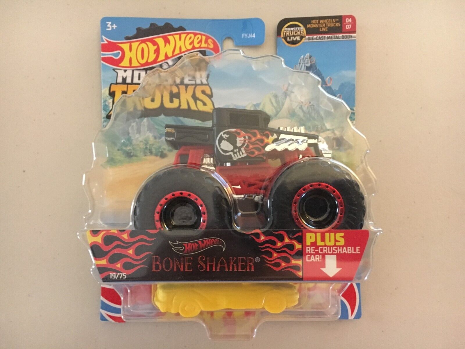 Hot Wheels Monster Trucks Bone Shaker Truck New Unopened 6/75 2020