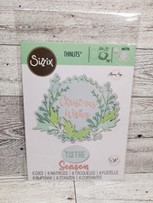 SI1 Sizzix Thinlits Detailed Wreath Christmas Wishes 6 Pc 665706 Olivia Rose