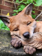 Sleeping Baby Fox Vivid Arts Realistic Animal Woodland Ornaments Outdoor Garden 