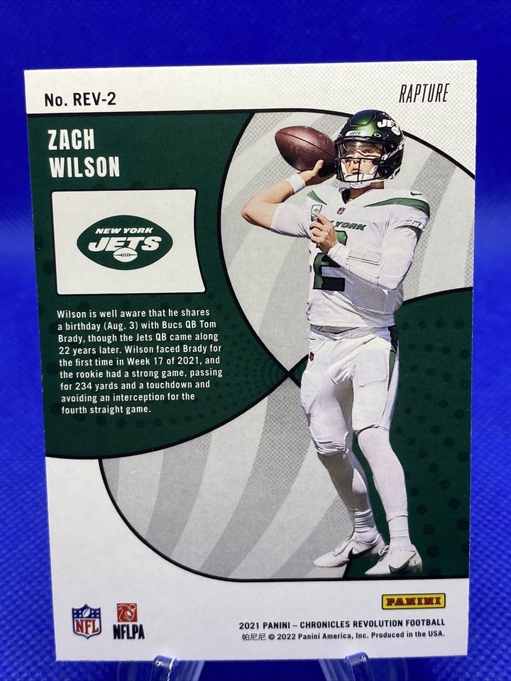 2021 Chronicles ZACH WILSON #REV-2 Fanatics Revolution RAPTURE SP ...