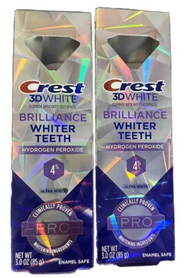 Lot Of 2 Crest 3D White Brilliance Fluoride Toothpaste Ultra White 3oz See PHOTO