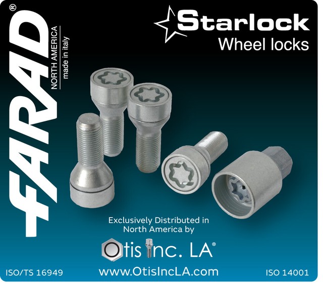 Farad Starlocks Wheel Lock Bolts for Dodge ProMaster M16X1.5X33 Cone