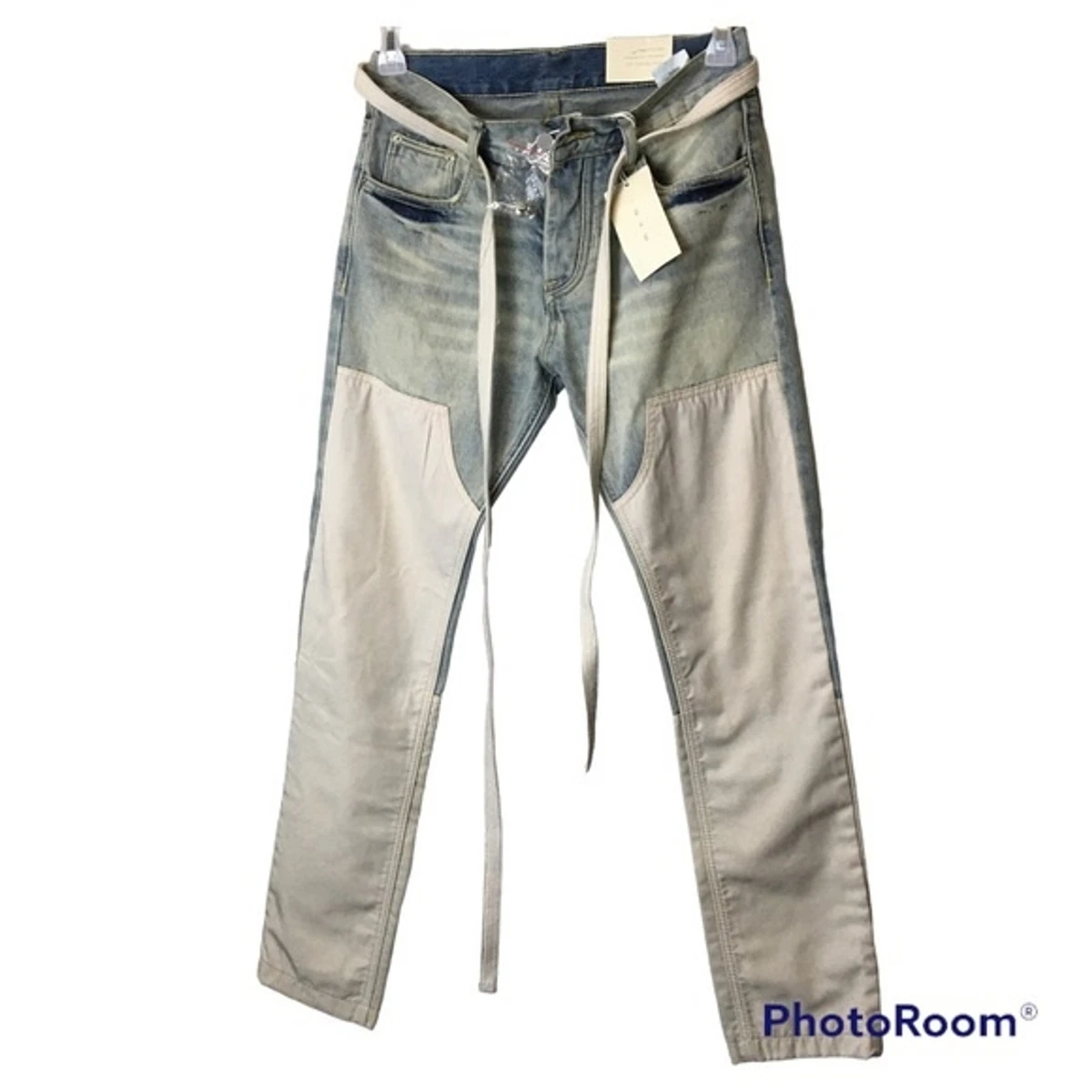 mnml Mens Jeans 28 Blue/Natural Western Straight Denim Cotton