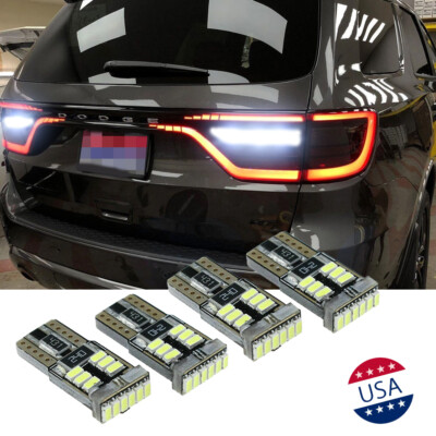 4x Xenon White 18-SMD LED Backup Reverse Light Bulbs For 2014-2020 Dodge Durango