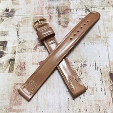 Single keeper Extra Long 1930s 14mm Shell Cordovan horse leather watch strap USA