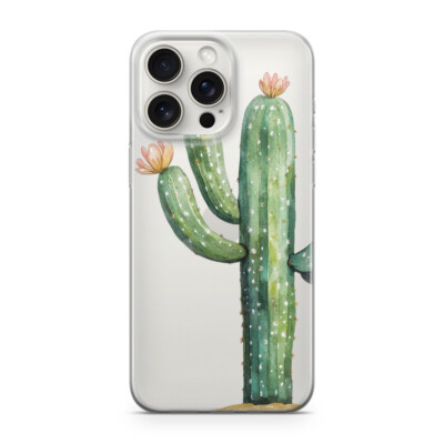 CACTUS GREEN Handy Hülle Transparent für iphone 14 PRO MAX Motiv Kakteen M2