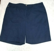 Lauren Ralph Lauren Womens Flat-Front Walking Chino Casual Shorts Size 16 Navy
