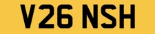 CHERISHED NUMBER PLATE REGISTRATION V26 NSH PRIVATE CAR REG VANISH FAST CLEAN