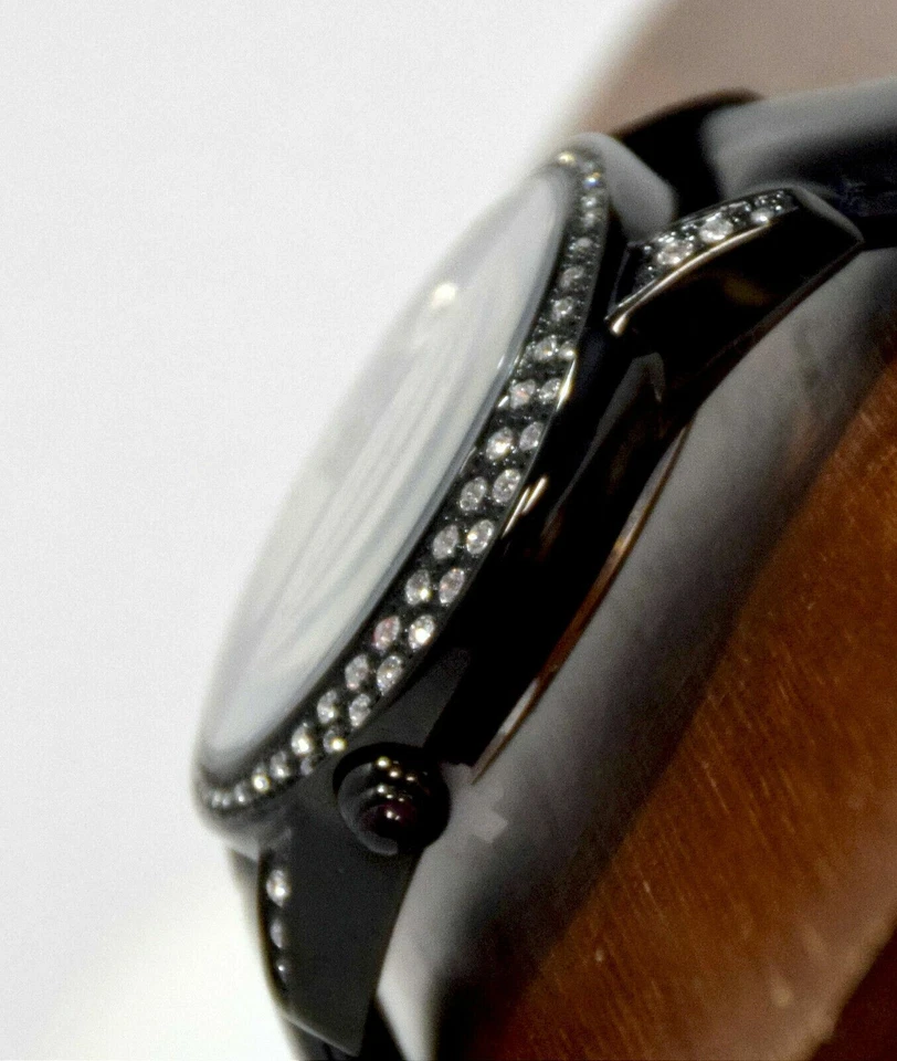 Reloj ELLE TIME EL20048S02N para mujer con esfera de cuero negro acentuada en cristal con correa Foto 4 de 4