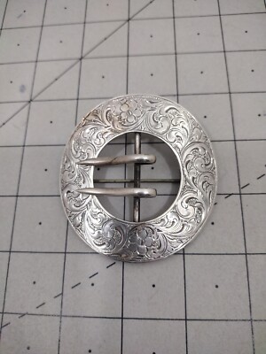 Antique Brooch Sterling Shoe Buckle Floral Vining ''STERLING'' and a Makers Mark