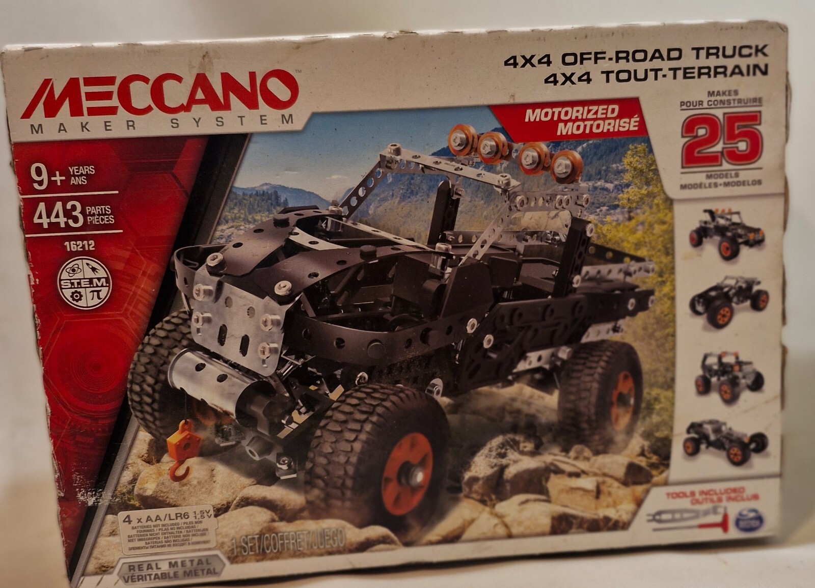 2016 Metal Meccano Maker System 4x4 OffRoad Truck Kit Makes 25 Models