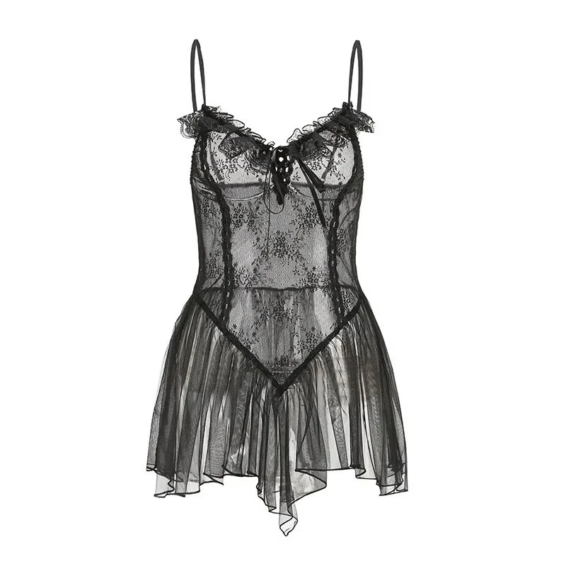 Sexy Damen Spitze Nachtkleid Negligee Dessous Unterwäsche Reizwäsche Nachtwäsche