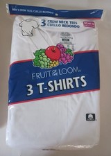 Fruit of the Loom T-Shirts Undershirt, 3 Pack, White, XL 46-48