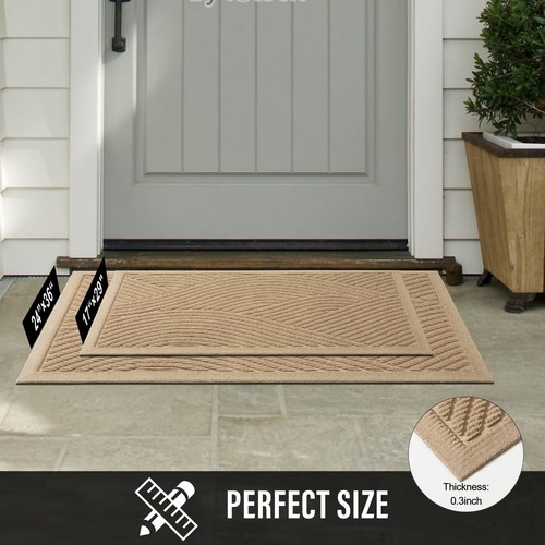 Sturdy Front Door Mat, Absorbent Muddy Dirt Resist Welcome Door Mats Outdoor ... - Picture 7 of 8