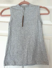 Skims Cotton Jersey Mock Neck Standard Tank Gray Size Womens S NEW