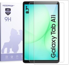 2 Pack of Anti-Scratch Screen Protectors for Galaxy Tab A11 / A9, 9H Hardness