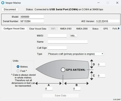 Vesper Marine AIS MMSI Reset