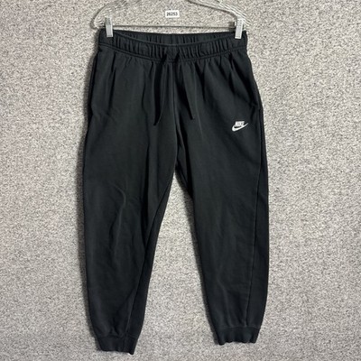 Nike Women's Medium Black Cotton Basic Jogger Pants With Drawstring & Pockets