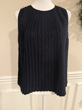 BANANA REPUBLIC Pleated Sleeveless Top Women's Size XS Classy Navy