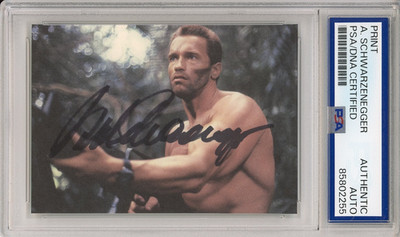 Arnold Schwarzenegger SIGNED PREDATOR Photograph PSA DNA COA Authentic AUTOGRAPH