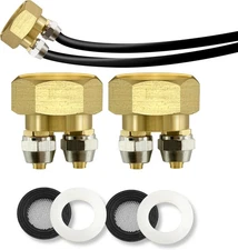 2 Pcs Drip Irrigation Hose Connector, 3/4" to Dual 1/4" Hose Adapter, Convert 3/