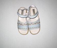 Gymboree vintage 2003 STRAWBERRY PATCH blue embroidered w lace SANDALS SHOES 12