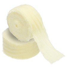 2Roll Velvet Ribbon 1-1/2"x3Yd Handmade Frayed Vintage Ribbons Cream