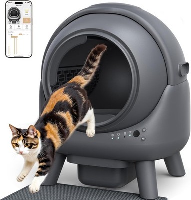FEELNEEDY Selbstreinigende Katzentoilette Automatische Katzentoilette APP-Steuerung 65L Gre