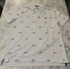 Nautica Performance Deck Polo Classic Fit Men's Size Medium All Over Print