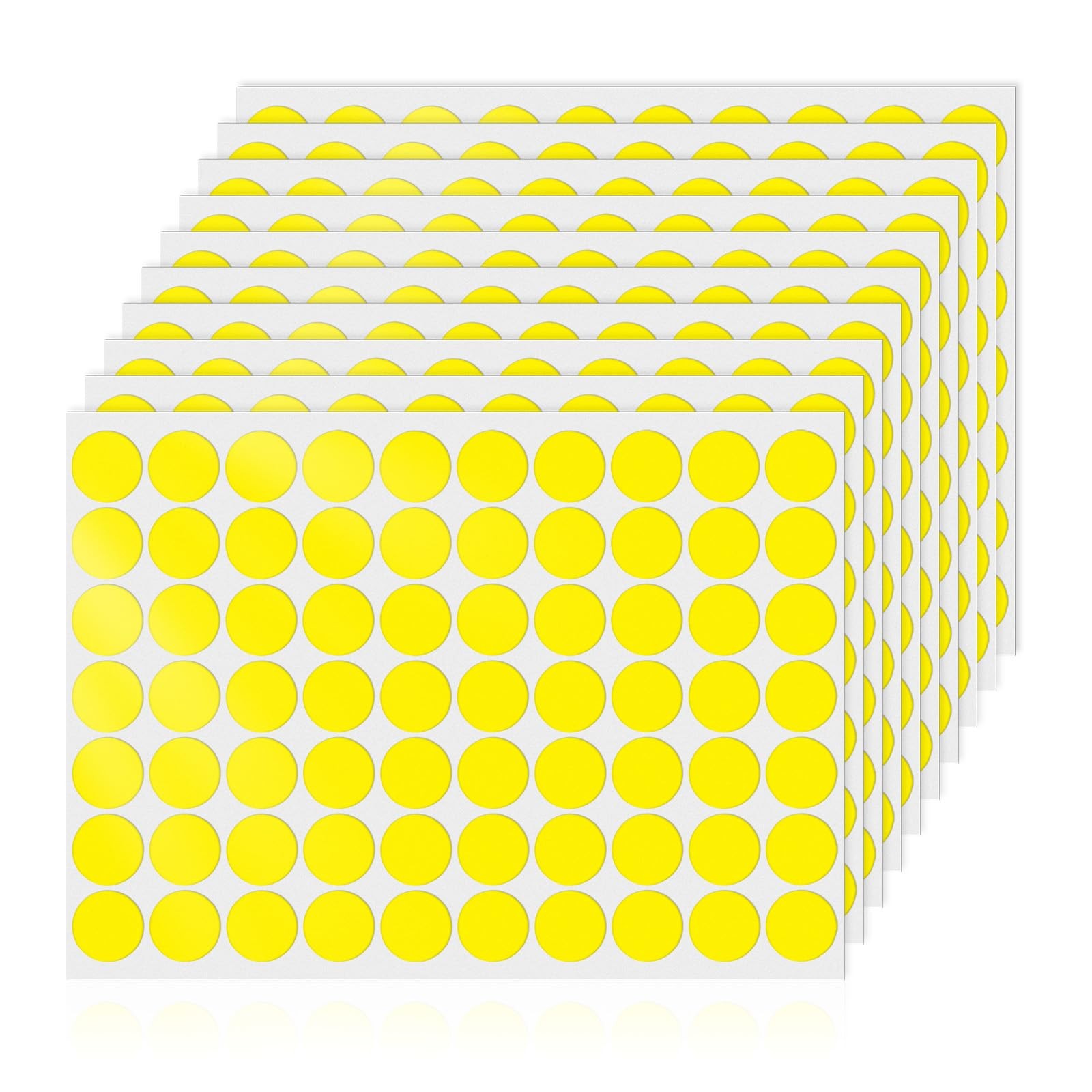 Gommettes autocollantes jaunes 25 mm en vinyle pour résoudre vos problèmes de tri et d'inventaire