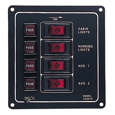 Sea-Dog Aluminum Switch Panel - Vertical - 4 Switch