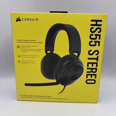 CORSAIR HS55 Gaming Memory Foam Headset CA-9011260 Carbon PC MAC PS4 PS5 New