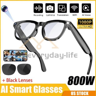 Smart AI Glasses for Men, Women, 8MP Camera, Open-Ear Speakers, 1080p HD