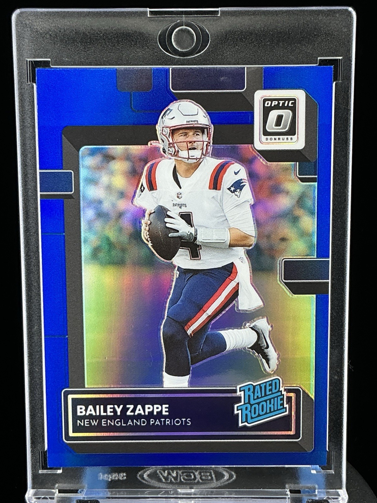 2022 Panini Donruss Optic Bailey Zappe Blue Prizm Rated Rookie /179 Patriots 229