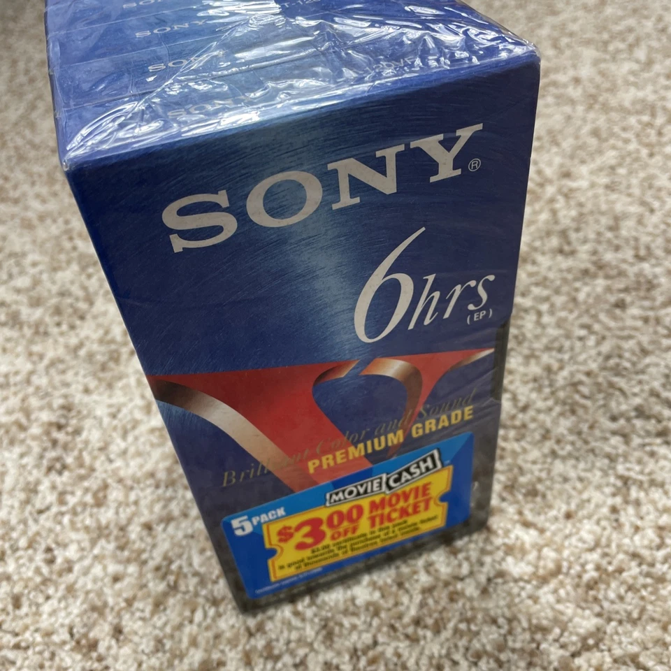 Sony T-120 премиум класса 6 часов пустые видеокассеты - 5 упаковки - совершенно новый - Изображение 2 из 4