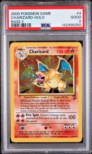 PSA 2 2000 Base Set 2 II Charizard 4/130 Holo Foil Rare WOTC Pokemon