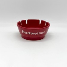 Vintage Budweiser Beer Promo Ashtray Red Plastic Made in USA