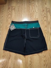 vintage 90s lightning bolt Board Shorts surf wear mens 36 NWT Black Green