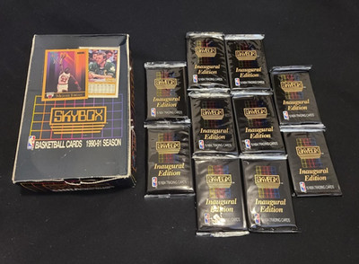 Set 10 Booster Packs Basketball NBA Skybox 1990 Intual Edition Neu Sealed