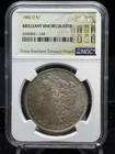 1882-O Morgan Silver Dollar NGC BU Great Southern Treasury Hoard Multicolor Tone