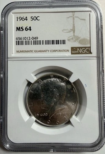 1964 P Kennedy Half Dollar - NGC MS 64 - 90% silver 50 cent 50C