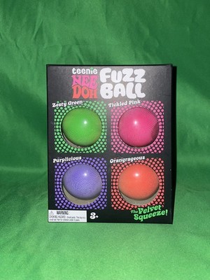 NeeDoh Fuzz Ball 4 Pack Green Pink Purple Orange New 2025