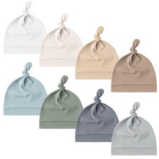 Baby Beanie Hats 8 Pack Soft Newborn Caps 0-6 Months Set