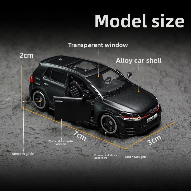 Bimigo Modelo 1/64 Volkswagen Golf GTI Aleación Coche Modelo Juguete Colección Diecasts Foto 3 de 4