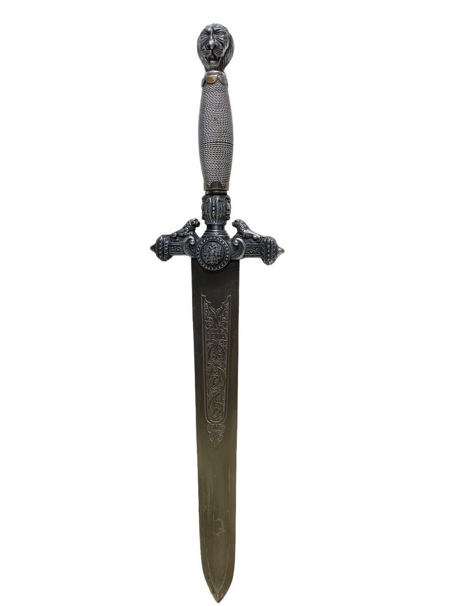Toledo Spain Souvenir Engraved Decorative Sword Dagger Long Knife