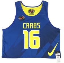 New Nike Men's L Motion Reversible Baltimore Crabs Lacrosse Tank Blue / Yellow
